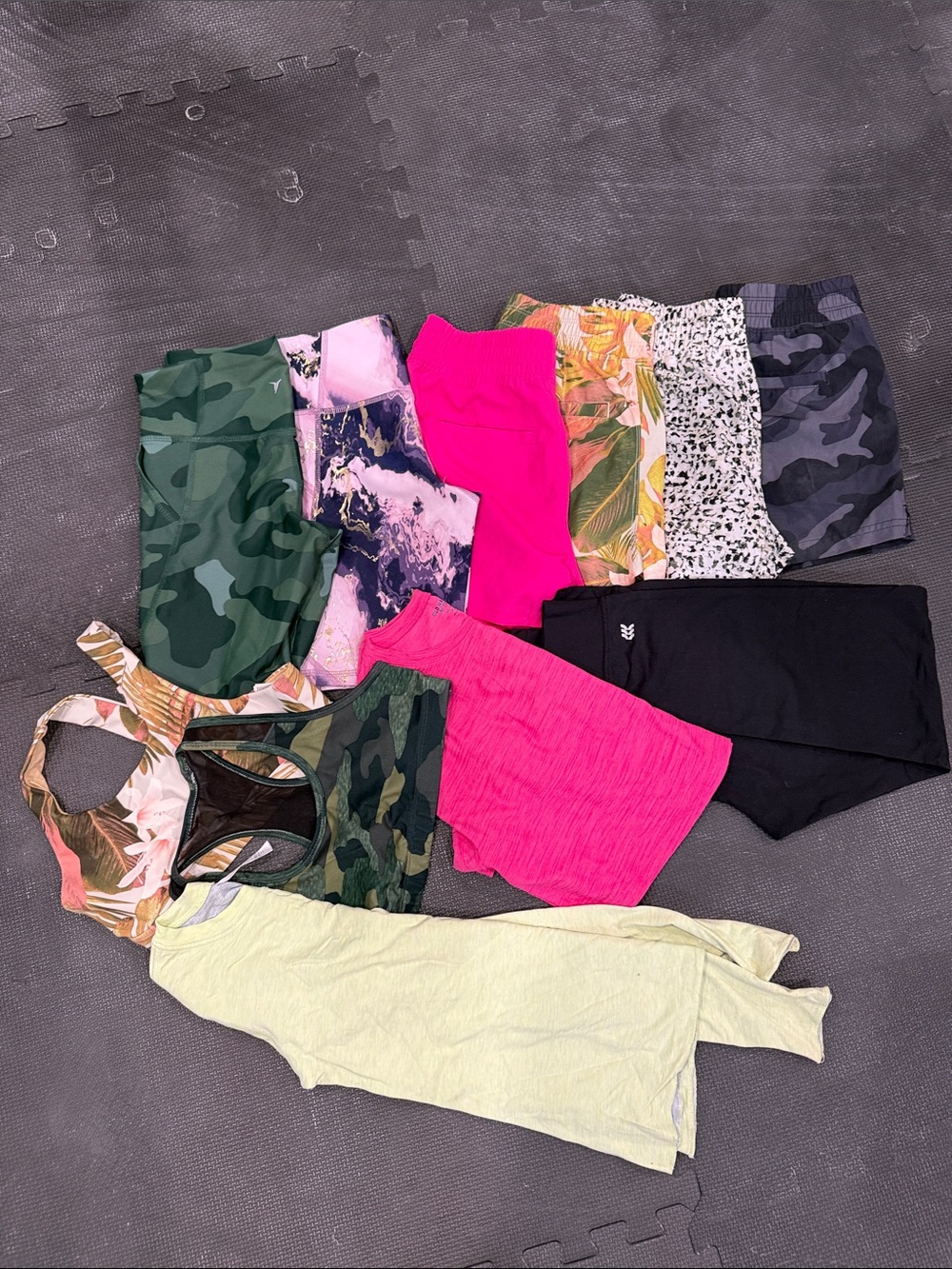 Old Navy Girls Assorted Active Shorts and Leggings - Pink, Green, Black, Yellow